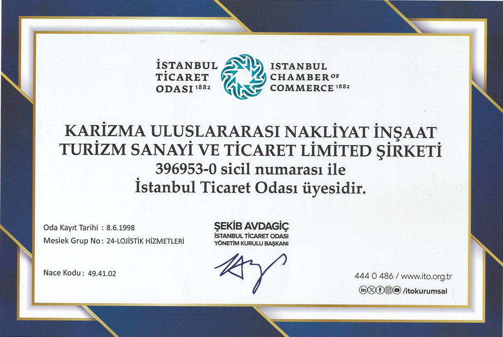 Ticaret Odası Kayıt Belgesi