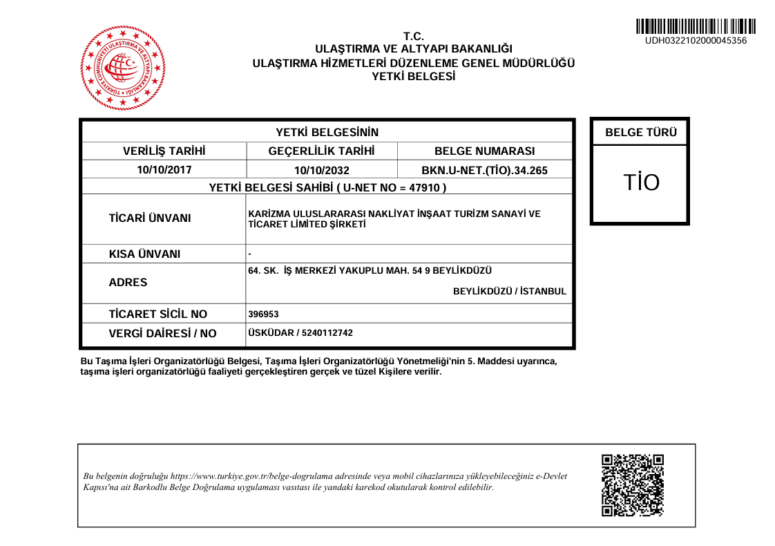 TIO Yetki Belgesi